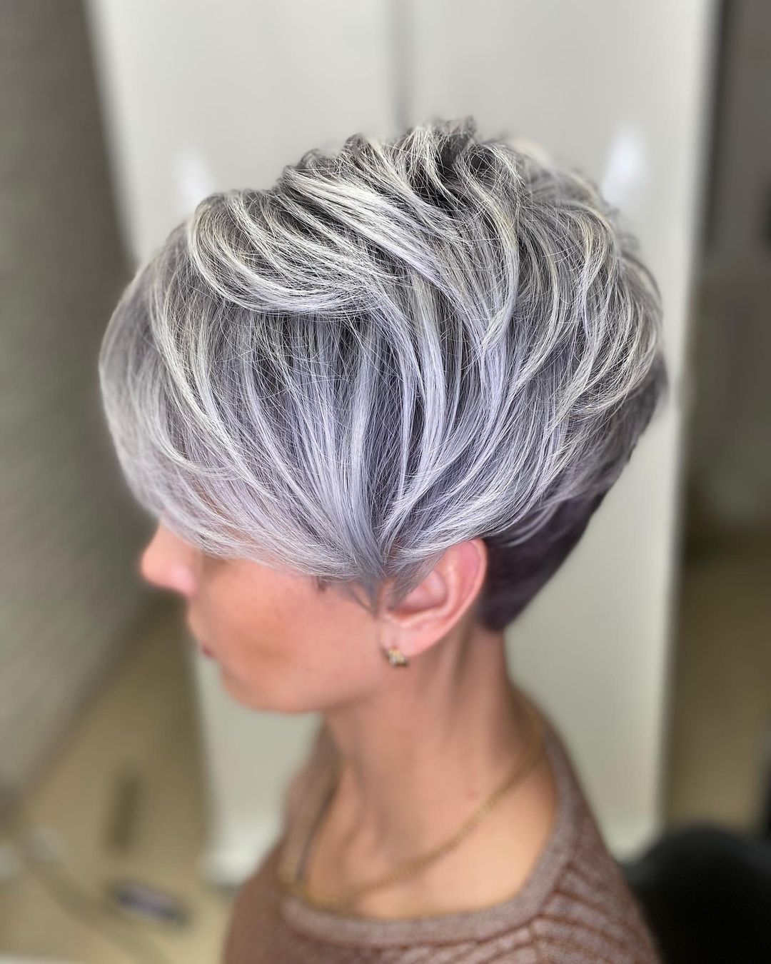 Dimensional Gray Feathered Pixie