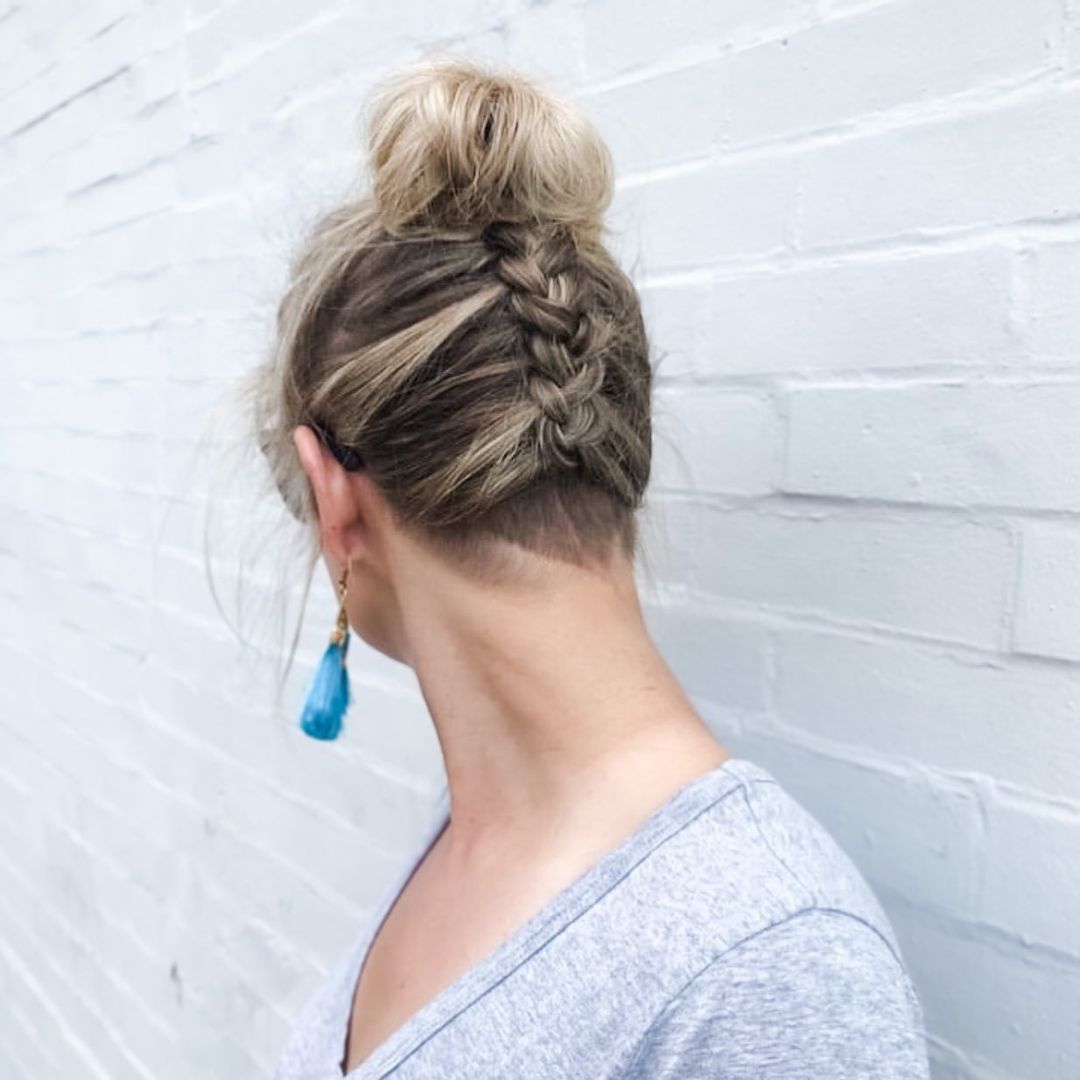 Braided Updo with Nape Undercut