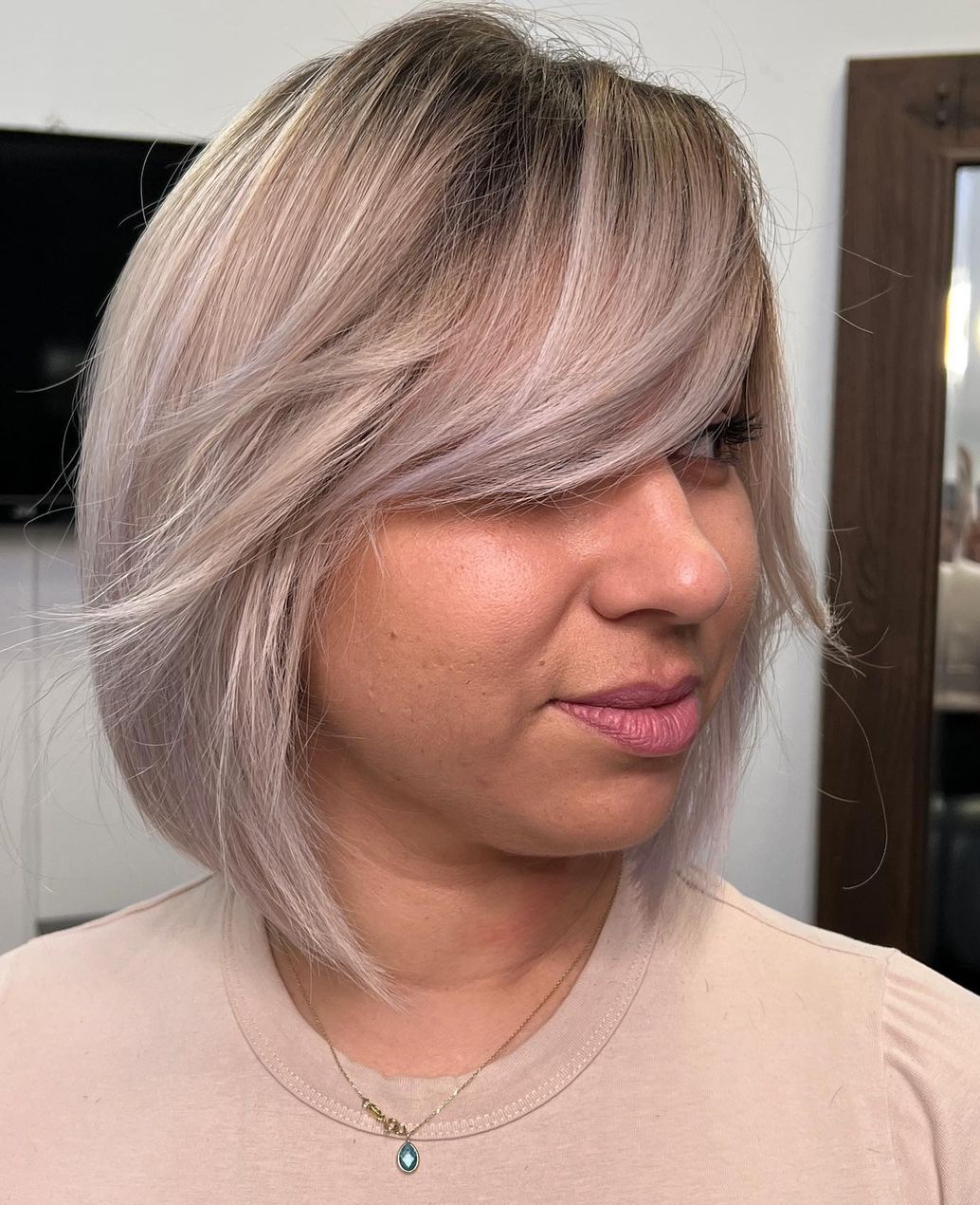 A-Line Bob with Feathered Bangs