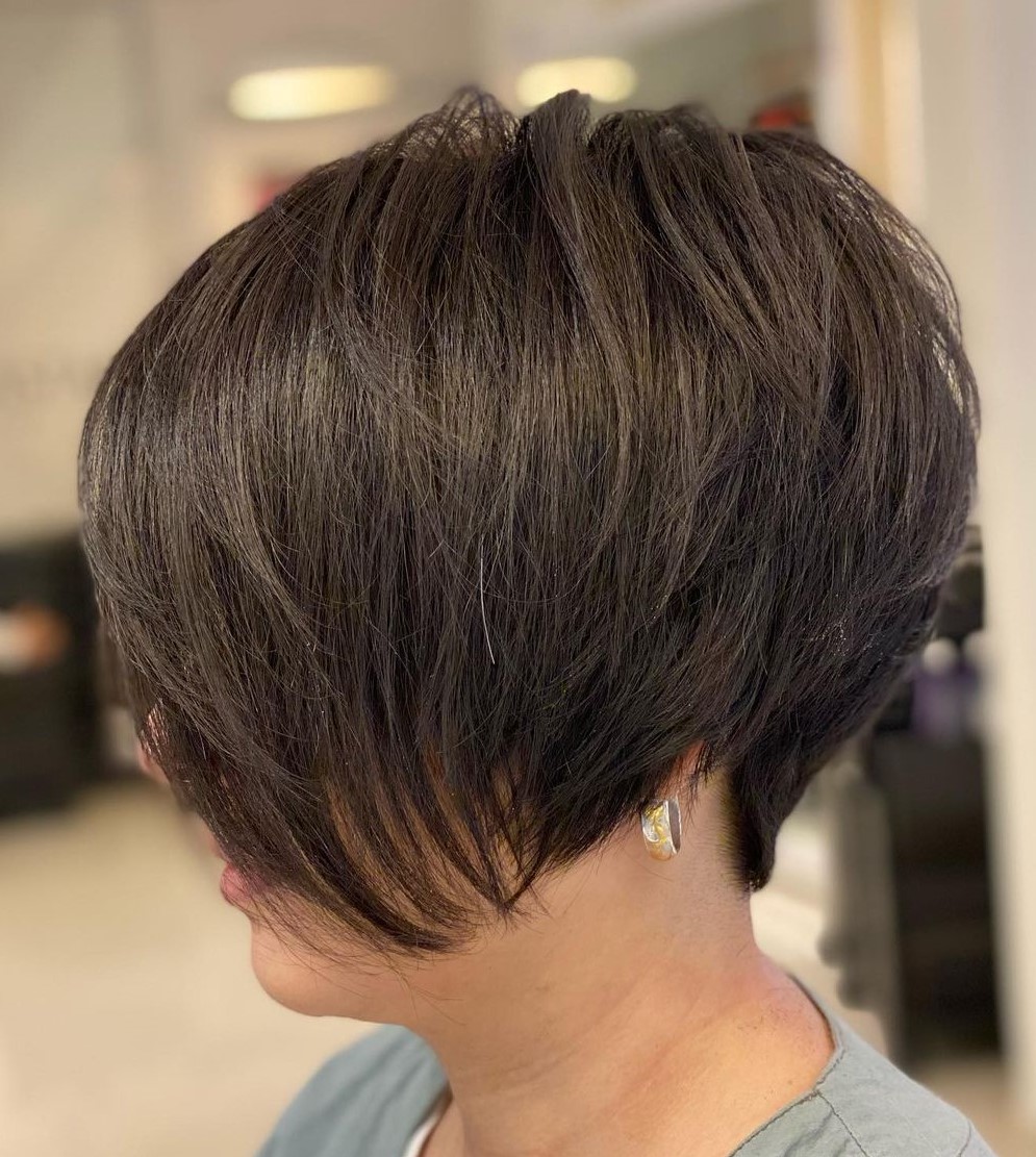 Short Layered Brown Bob Hairstyle