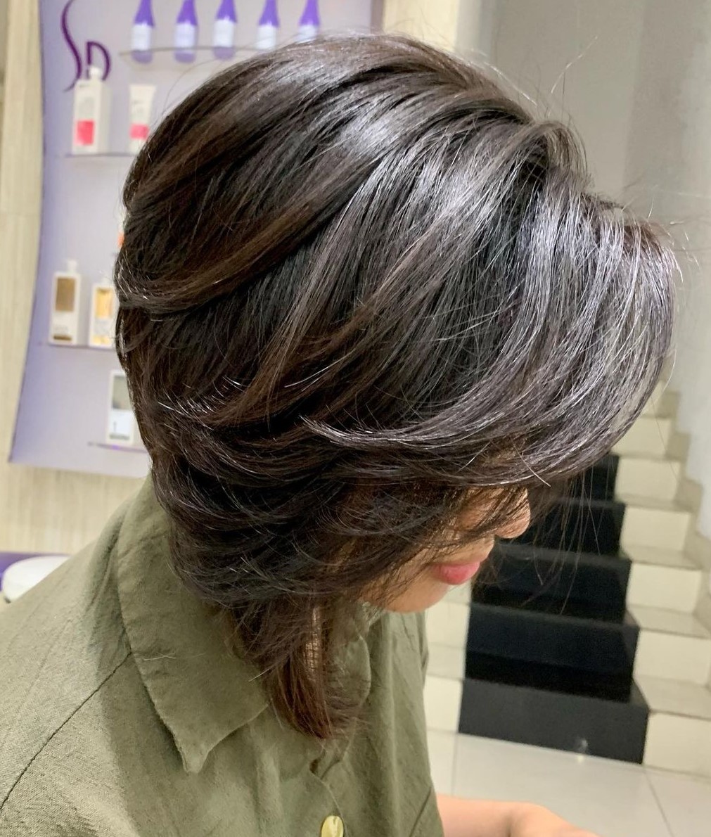 Inverted Bob with Chunky Swoopy Layers