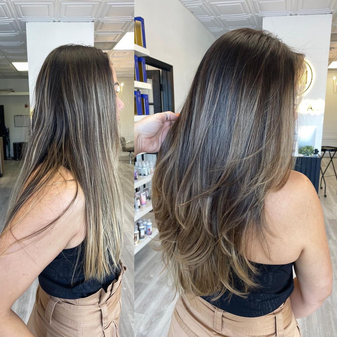 Long Sliced Cut for Straight Hair