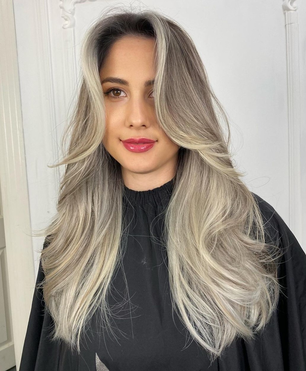 Long Ash Blonde Hair with Face-Framing Layers