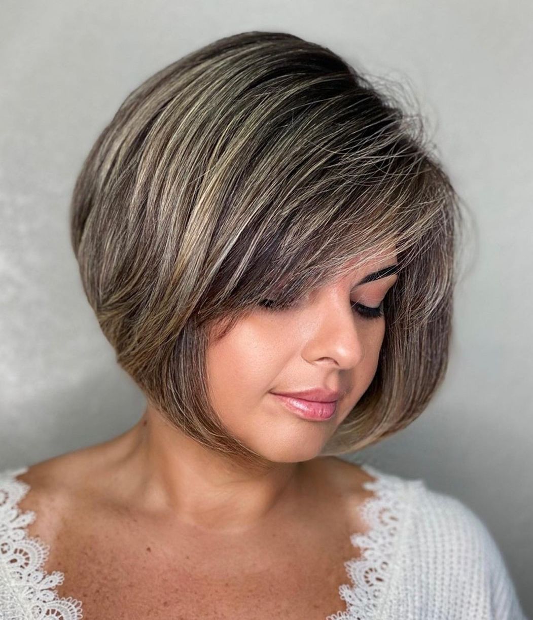 Diagonal Side Bangs for Chin-Length Bob