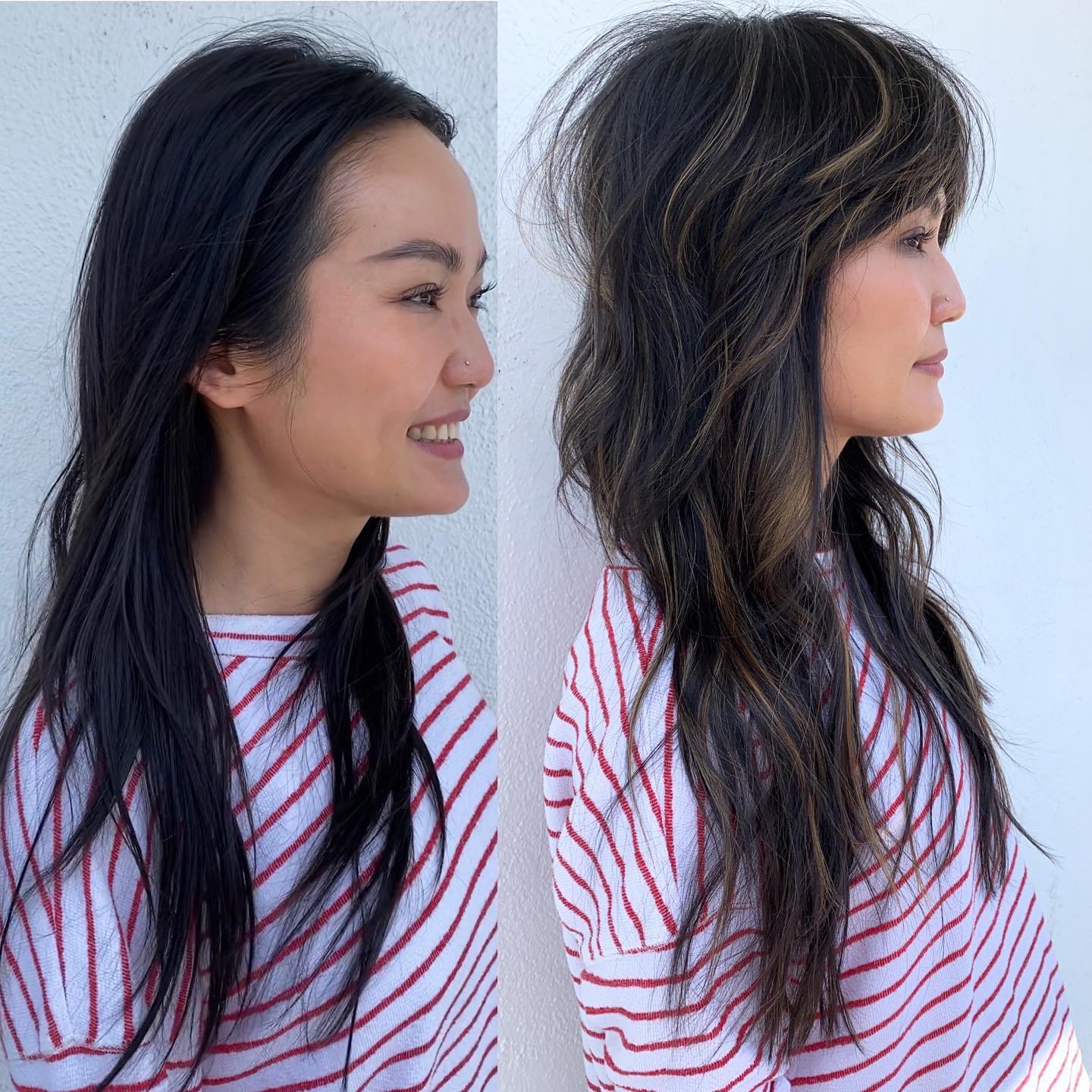 Long Fine Hair Cut Before and After