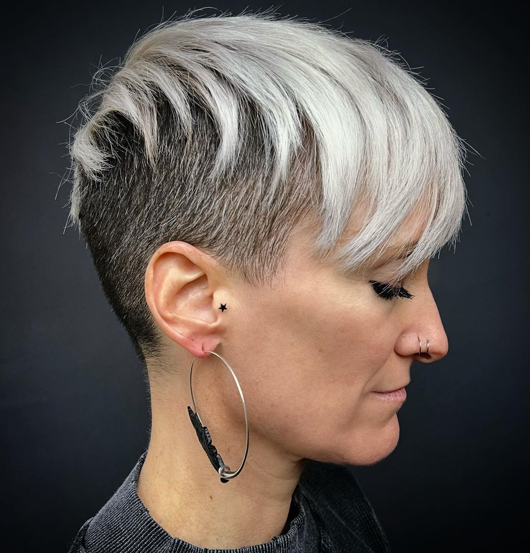 Very Short Black-and-White Undercut