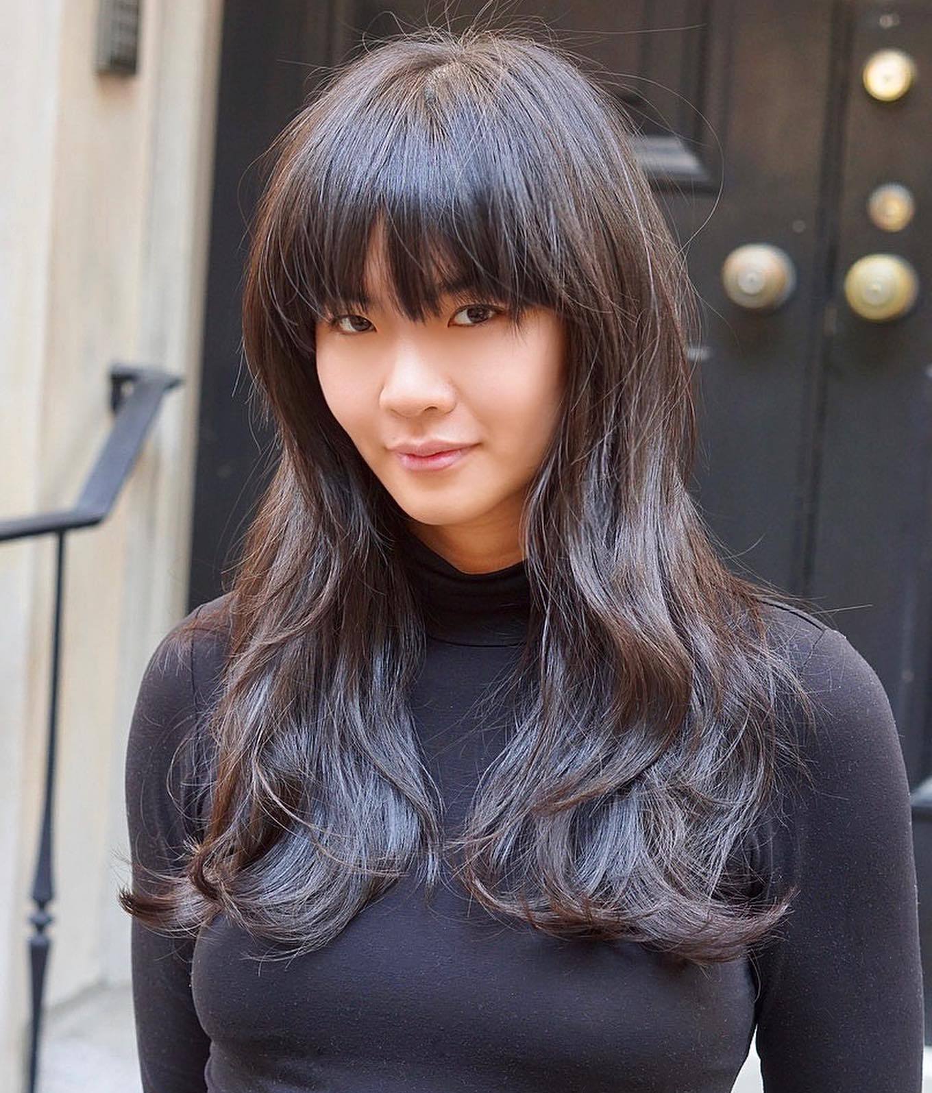 Cute Long Textured Cut with Bangs