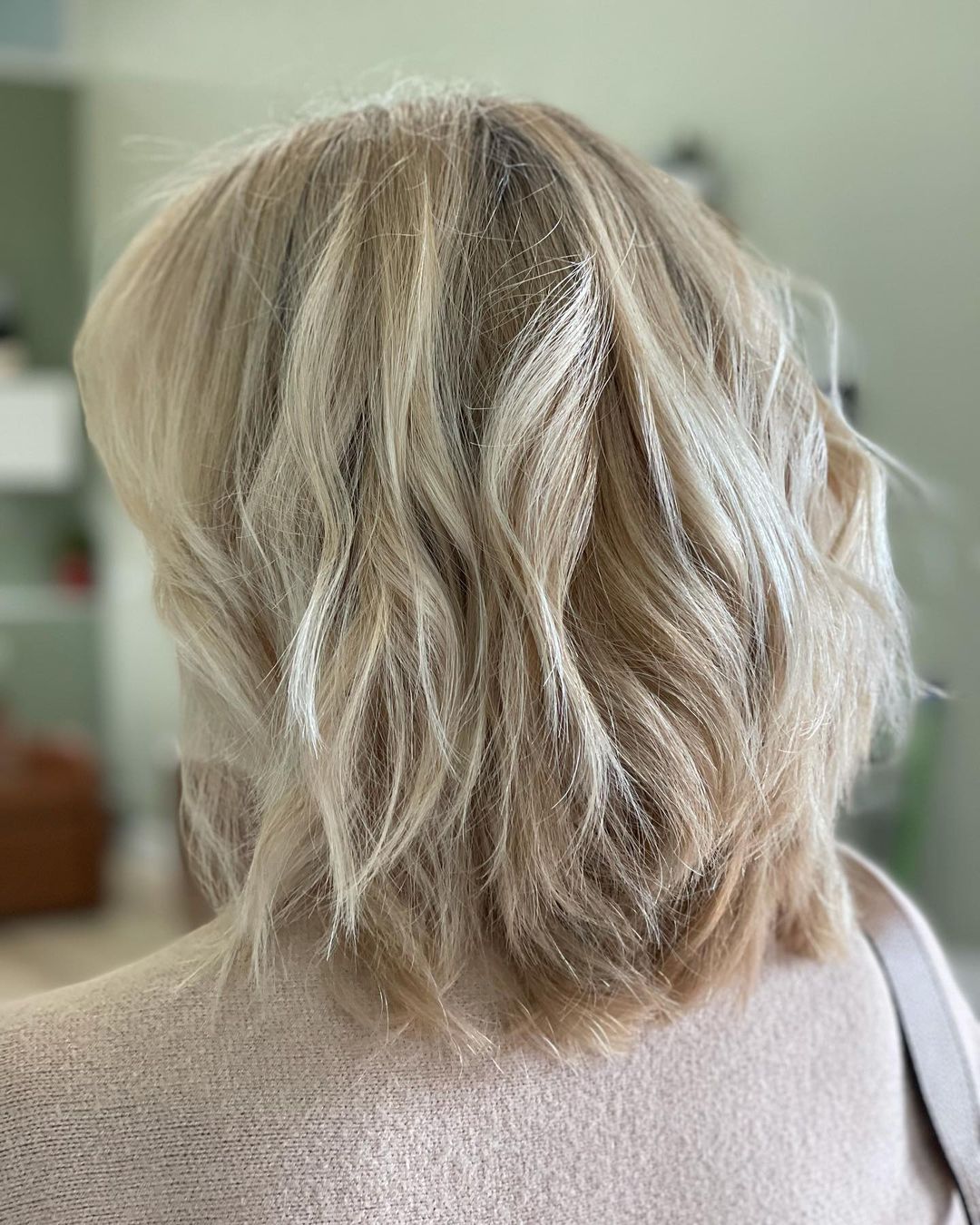 Thick Shaggy Blonde Lob