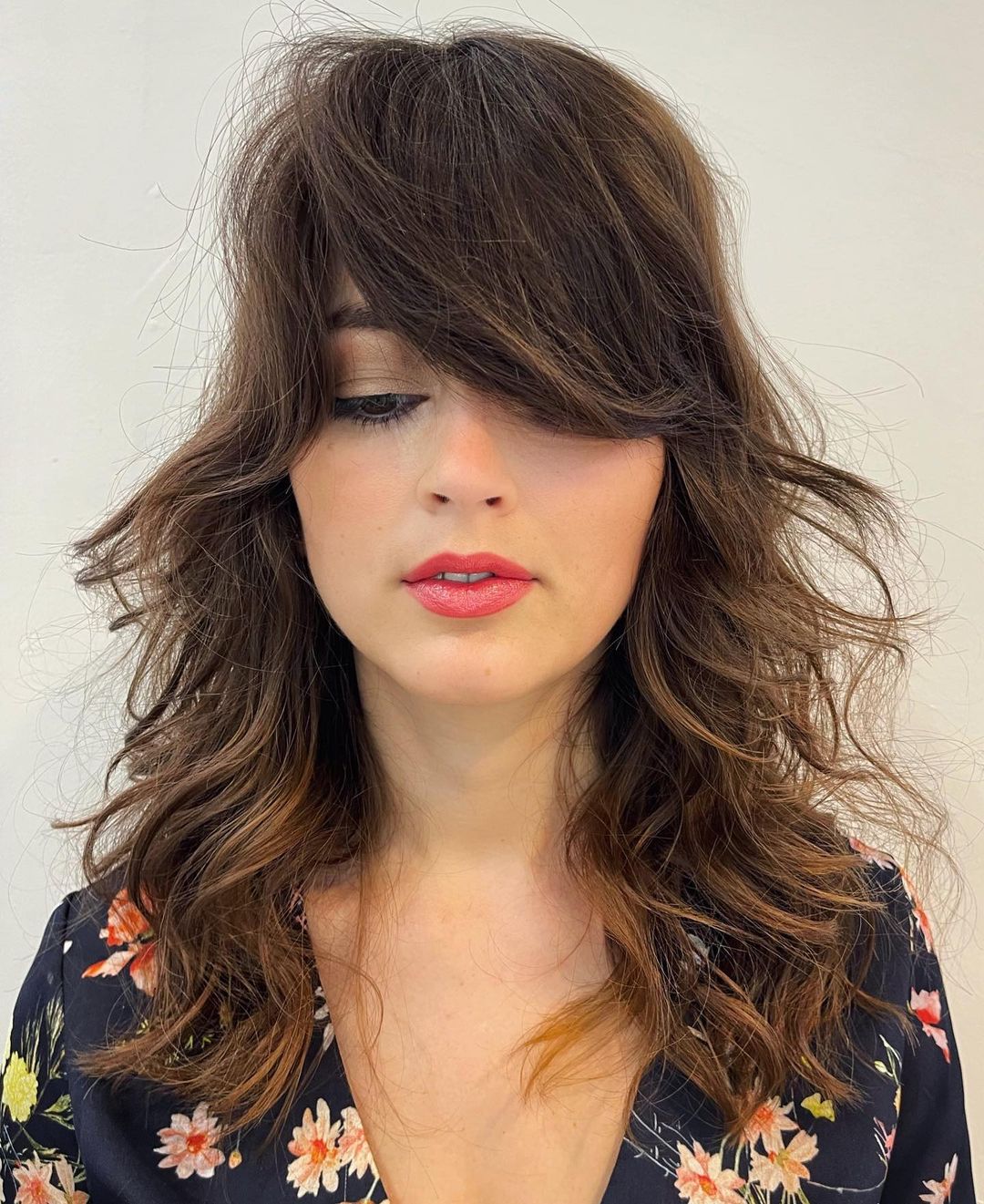 Thick Side Bangs for Wavy Hair